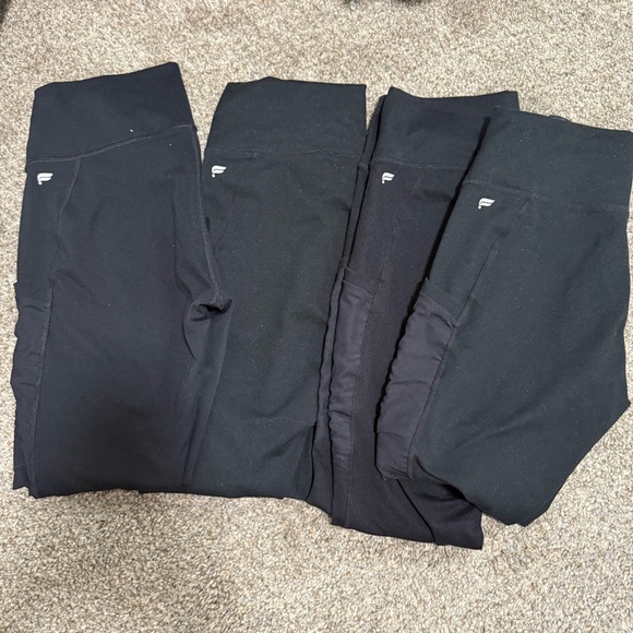 Fabletics Pants - Lot of 4 pieces Fabletics Powerhold Mila Black Leggings Mesh Pockets M